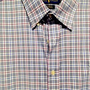 Ralph Lauren Plaid Button Down Shirt Blue,Red, White